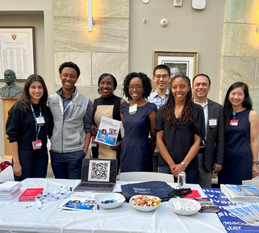 BIDMC faculty speak with medical students at Harvard Medical School event.